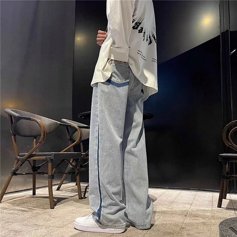 牛仔裤男夏季潮大码休闲裤子高街设计感裤子KJ15P42,男装牛仔裤,星座1116-2