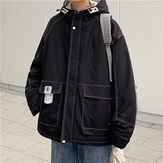 2026冬季男工装辑明线连帽羽绒棉服A338-1MF87P138控168，男装棉衣，电商D325