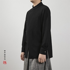 春夏新款风立领改良风男士唐装衬衫X02P80，男装衬衫，钱塘802