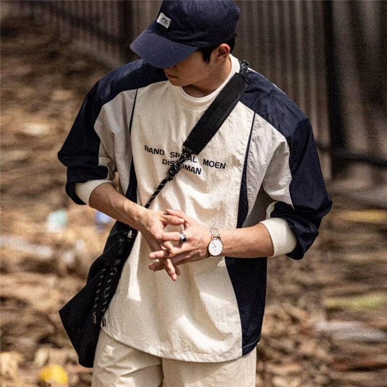 日系复古长袖卫衣男春季情侣宽松圆领套头衫学院风百搭休闲上衣男，男装卫衣，星座506A