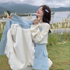 现货25新冬加厚毛毛呢子外套派克送围巾2D044-2520-P215-K328，女装派克服，2D044