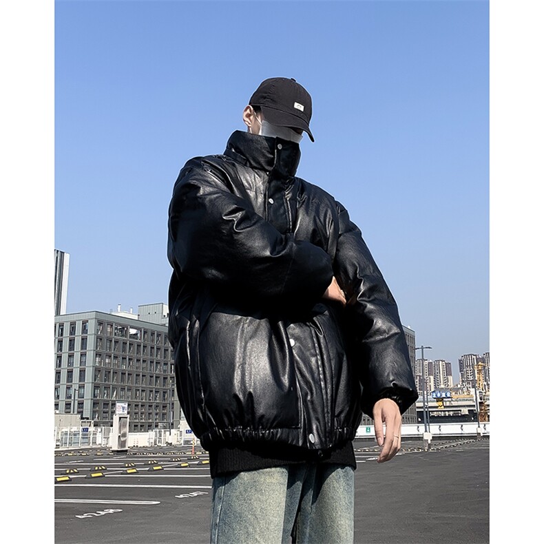 皮棉服男韩版潮流高街帅气加厚2024冬季新款ins宽松棉衣MF152-P89,男装棉衣,星座412-3