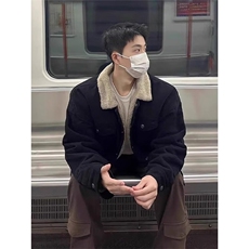 现货加绒牛仔棉服男冬季棉衣外套羊羔绒翻领夹克毛领MY1089-P110，男装夹克，星座1103-3
