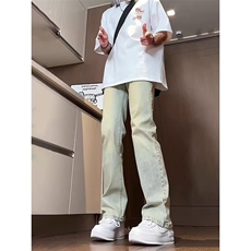 复古牛仔裤男款夏季微喇叭裤直筒美式ins痞帅裤子高街水洗做旧，男装牛仔裤，星座218-1（原230）