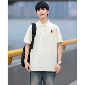 PP02红标小印花男女休闲大码团队服POLO衫T恤学生青少年夏短袖T图片