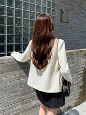 【现货】清新丽人奶油白小香风外套，其它，水锦红