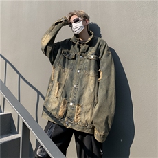 F10-P62水洗做旧牛仔夹克男2024春季新款美式复古潮流休闲外套，男装夹克，星座512-6