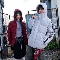 冬季潮流条纹五防立领加绒加厚棉衣情侣撞色棉服外套MY8899-p78，男装棉衣，星座610B-1