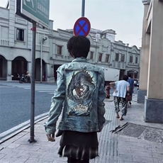 慵懒文艺潮流原宿ins新款气质简约百搭日系时尚流行牛仔夹克，男装夹克，星座1210-1