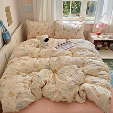 冬季新款13372全棉印花四件套-卡通系列，床品套件，一起卖家纺