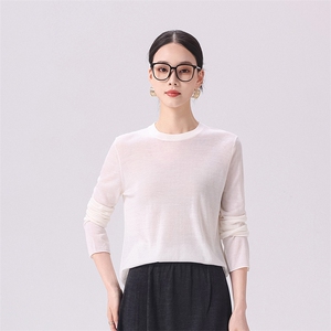 2025年秋季时尚百搭通勤简约圆领长袖，女装羊毛衫，清联羊绒