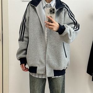 抖音得物高品质 美式高街重磅结构设计拼接织带立领卫衣外套 CM42图片