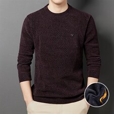 圆领加绒毛衣男针织套头毛衣中青年男士宽松毛线针织衫DDD131-P65,男装针织衫/毛衣,电商B212（原钱塘6029）