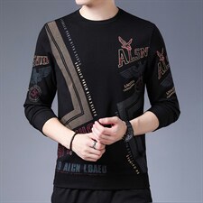 2023新款卫衣男士上衣针织衫长袖T恤P75，男装针织衫/毛衣，电商D223-1