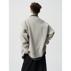8724-P802025年秋冬新款翻领毛衣男时尚长袖针织开衫，男装针织衫/毛衣，电商A113