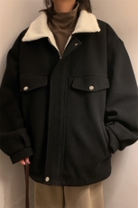 冬季呢料加厚ins港风羊羔毛外套男宽松棉衣棉服棉袄A071-066-P125，男装棉衣，电商A071