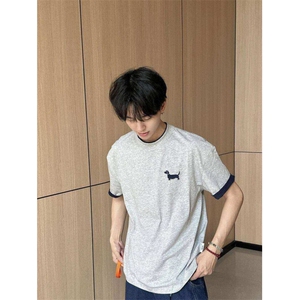 撞色领短袖 潮牌情侣夏季半袖宽松显瘦t恤上衣男TX0006图片