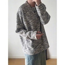 WY10156-特批40控78新款圆领简约套头宽松大码卫衣糯米衣服男，男装卫衣，电商A059