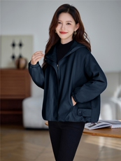 休闲百搭连帽夹棉加厚外套女2025冬季新款宽松显瘦短款派克服棉衣，女装棉衣/棉服，涵誉