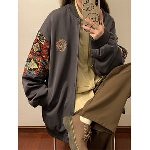春秋季棒球服男女新款美式夹克休闲外套XZ102B-1-JK2608P85图片