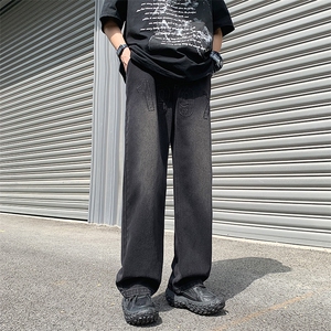 抖音品质高街1997刺绣宽松百搭牛仔裤直筒裤313A-1-NZ030-P55控68图片