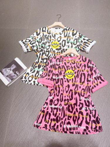 夏装新款豹纹印花图案T恤，女装T恤，OGENI 欧葛妮