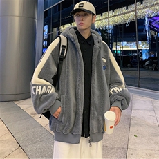 冬装加绒加厚棉衣毛巾绣羊羔绒宽松连帽外套男女919-P110控价158，男装棉衣，电商A441-1
