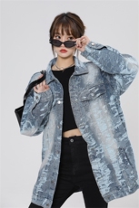 高品质复古做旧雪花情侣夹克牛仔衣外套221-1-JK2311-P95控128，男装工装外套，星座221-1