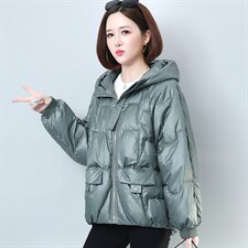 时尚百搭宽松显瘦黑色棉服女冬季新款加厚保暖外套，女装棉衣/棉服，丽影随形