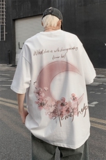 主推2025夏季新款港风潮流纯棉短袖t恤大码宽松美式上衣T2518-P28，男装T恤，电商B295