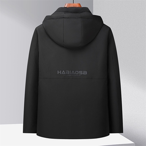 【黑金背背佳】中老年爸爸冬季加厚棉衣外套男士羽绒棉服连帽棉袄图片