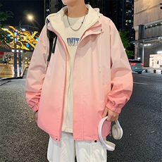 新款二开港风中性风宽松夹克男渐变防水冲锋衣外套MYJ24-7833-P75，男装夹克，星座717