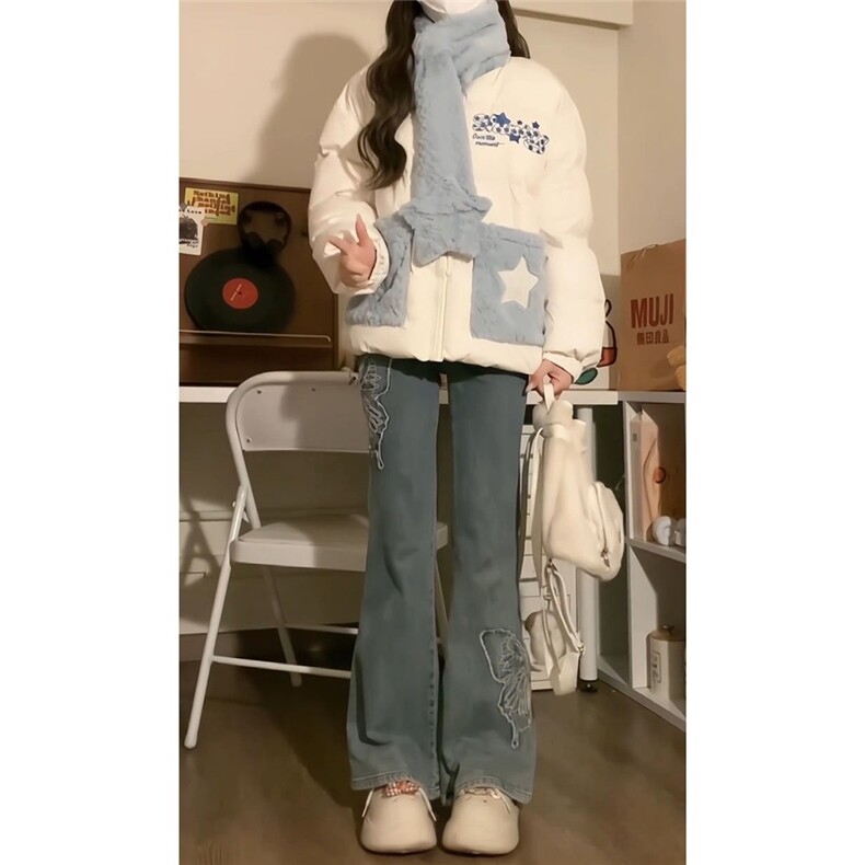 女风 送围巾复古可爱软糯棉衣ZM0130-P100图片