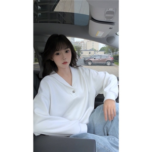 韩系学院风设计cleanfit卫衣简约纯色休闲打底常规P49加绒P59