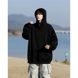 8XL-M美式重磅连帽卫衣大码结构设计拼接上衣秋季外套WY9106特P50图片