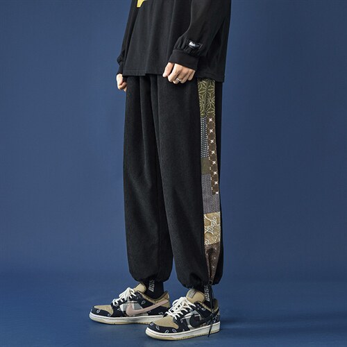 秋冬季休闲裤长裤炸街九分ins抽绳束脚灯芯绒裤子A125-BK910-P50，男装休闲裤，电商A125