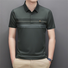 新款短袖t恤男夏季冰丝薄款中年商务休闲宽松透气男装SQ68307-P58，男装Polo衫，星座1105-3