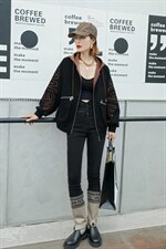 针织复合休闲外套，其它，他她迷