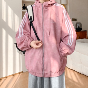 春季三条杠皮衣美式潮牌情侣装夹克外套XZ102B-1-JK2561P85图片