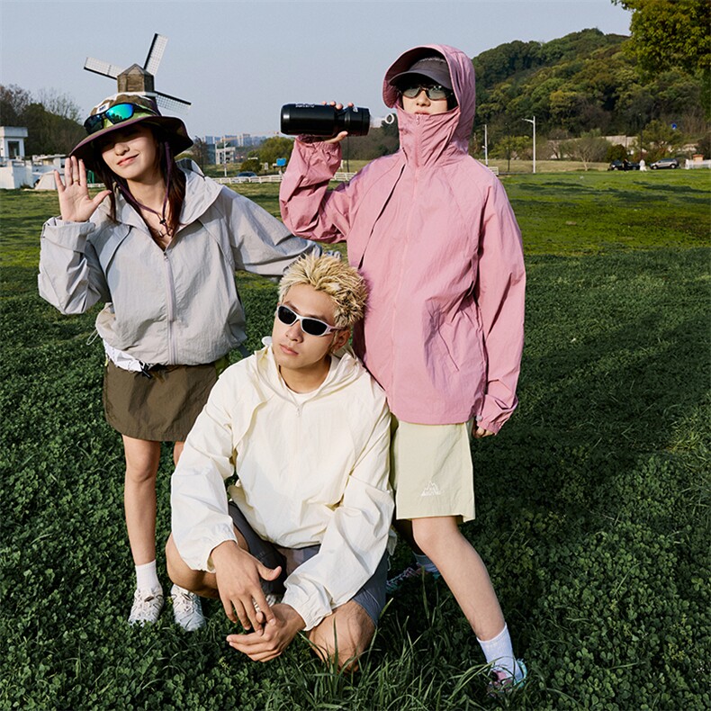 现货冰丝连帽防晒衣轻薄网眼透气户外运动拼接外套男A699-P45，男装防晒衣，星座1505