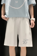 YD33092-P25港风潮牌亚麻短裤男大码棉麻五分裤男中裤沙滩裤，男装休闲裤，电商A040