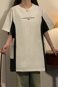 夏季新款男女同款短袖圆领拼色短袖XZ102B-1-T2553P40图片