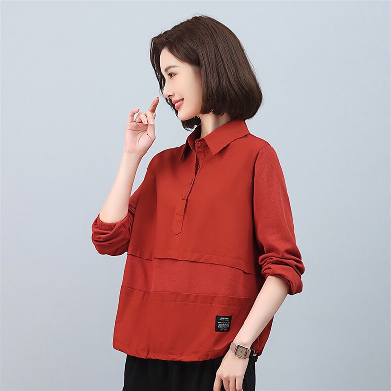 时尚宽松长袖衬衫女秋季新款韩版百搭显瘦上衣气质休闲衬衣,女装衬衫,叶笙衣
