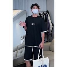 假两件休闲运动短袖套装上衣T3678特P30控58/裤子DK8636特P30控58，男装休闲套装，电商A007