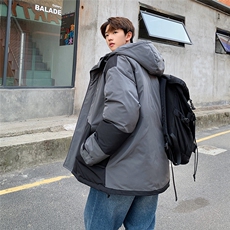 EQ338拼接撞色冬季加厚工装棉衣外套男2024新款棉服，男装棉衣，电商C306-1