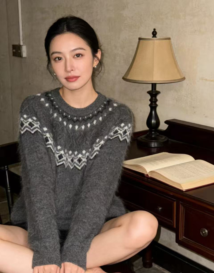 2026年秋季时尚百搭通勤简约休闲加厚圆领,女装羊毛衫,美轩羊绒