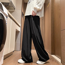 8XL-M特大码肌理感冰丝薄款休闲裤长裤男宽松百搭情侣裤K955P65，男装休闲裤，电商D206-1