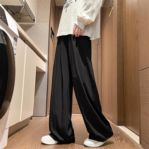 8XL-M 特大码肌理感冰丝薄款休闲裤长裤男宽松百搭情侣裤K955P65图片