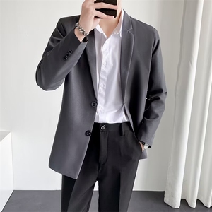轻熟风休闲小西装男生秋季西服单西修身韩版帅气潮流外套男 X38图片