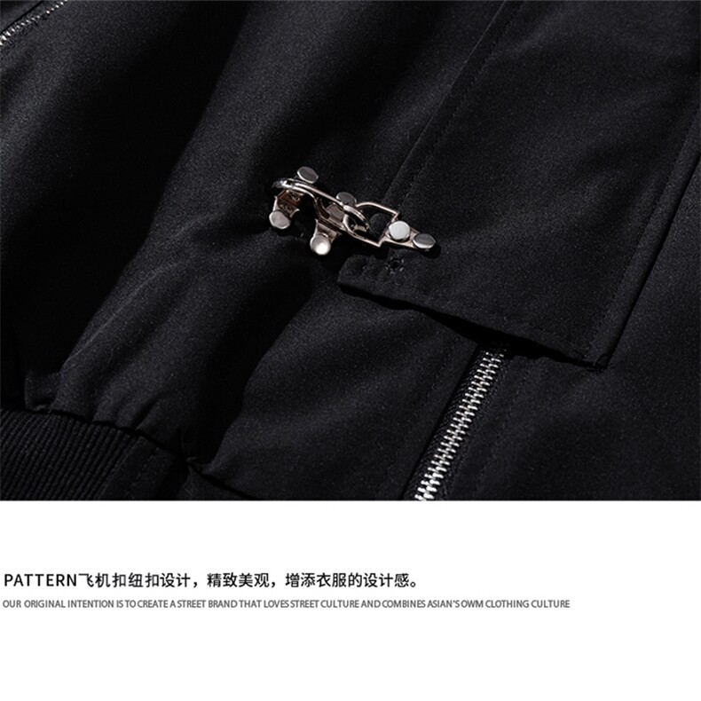 1美式复古金属飞机扣可拆卸胸针大码M-5XL夹克男JK77769P85控118,男装夹克,星座226-2